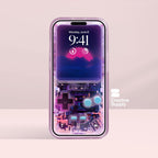 Purple Retro game console Wallpaper – Vaporwave transparent Digital Art for Phone screen | Pastel cute nostalgic Lo fi gamer aesthetics
