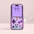 Purple Retro game console iPhone Wallpaper Transparent gaming device Digital Art lock screen  Pastel cute nostalgic gamer aesthetics