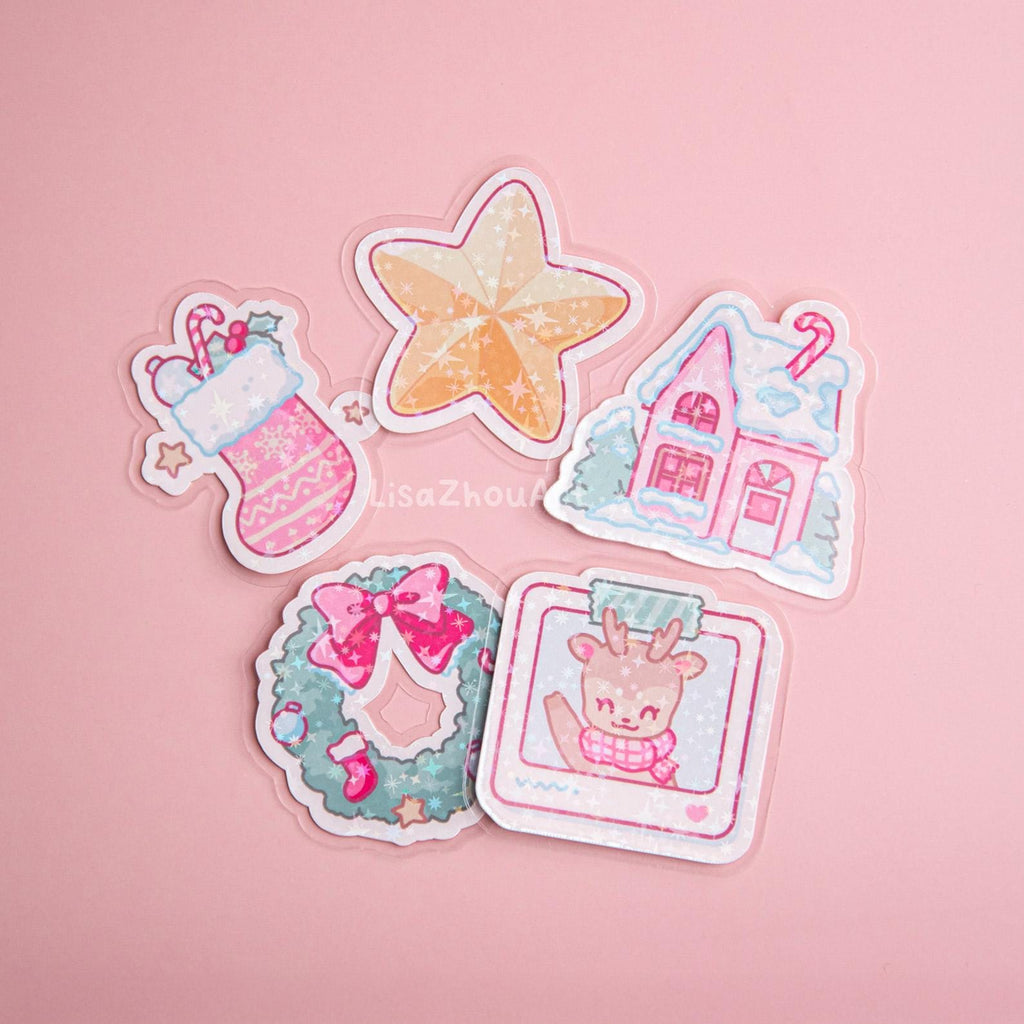 Winter Dream Holographic Die Cut Sticker Set of 5
