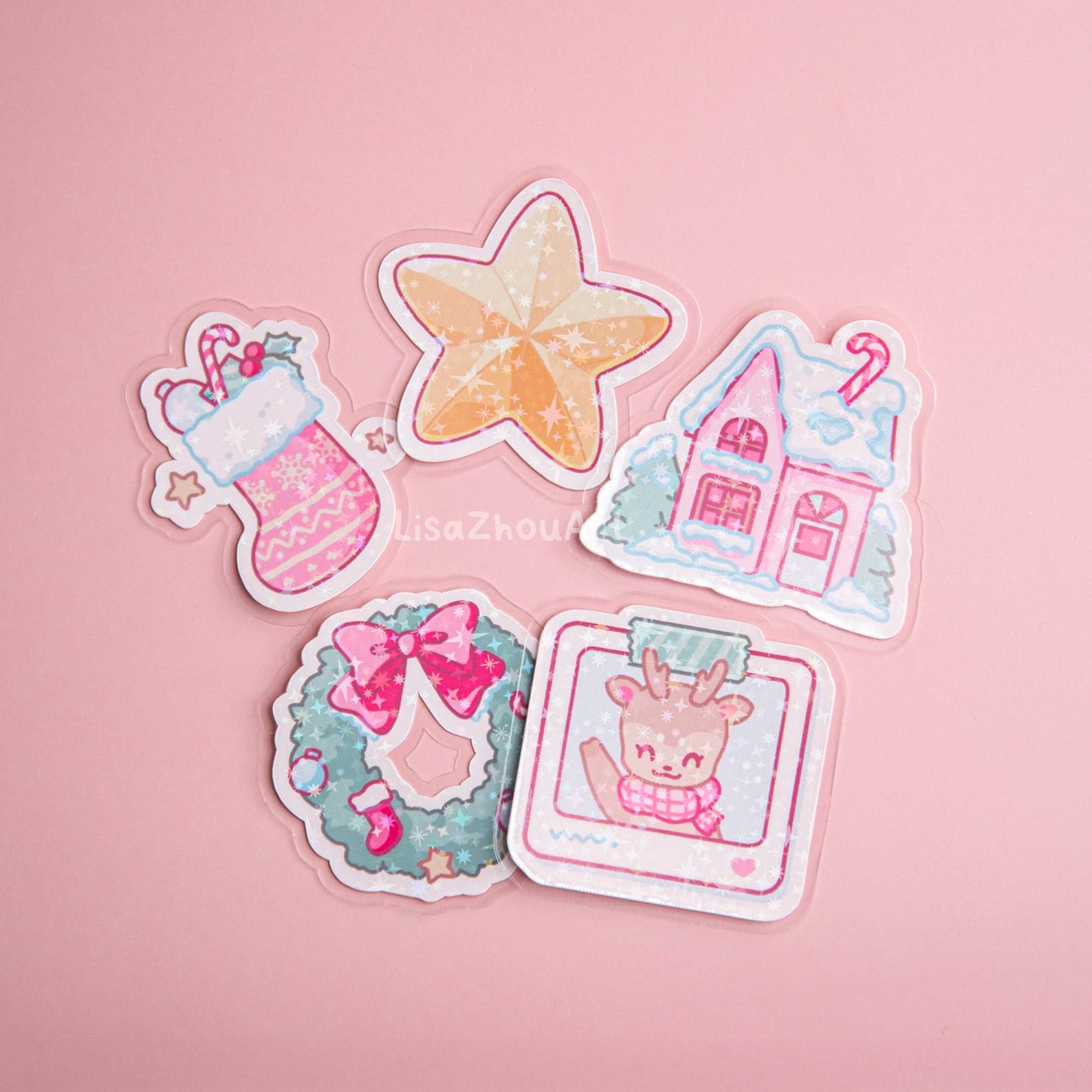 Winter Dream Holographic Die Cut Sticker Set of 5