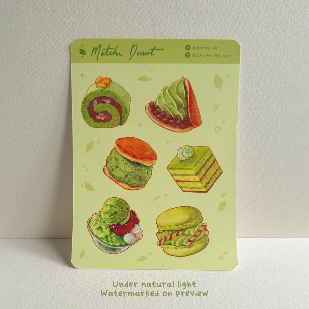 Matcha Desserts Sticker Sheet