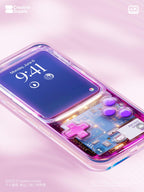 Pink Purple Retro game console Phone Wallpaper