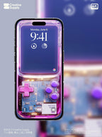 Pink Purple Retro game console Phone Wallpaper