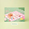Cat Picnic Small Art Print
