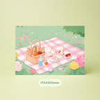 Cat Picnic Small Art Print