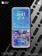 Purple Game Console iPhone Wallpaper: Retro Ocean Theme (Digital Download