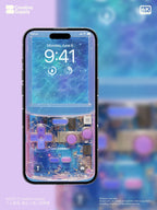 Purple Game Console iPhone Wallpaper: Retro Ocean Theme (Digital Download