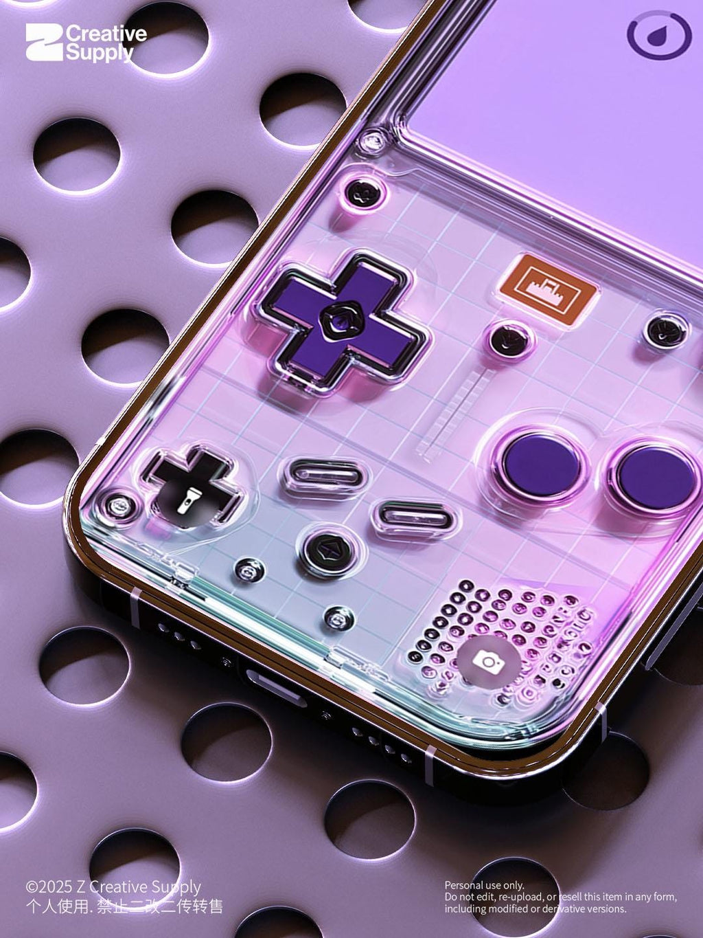 Purple Retro game console iPhone Wallpaper Transparent gaming device Digital Art lock screen  Pastel cute nostalgic gamer aesthetics