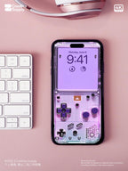 Purple Retro game console iPhone Wallpaper Transparent gaming device Digital Art lock screen  Pastel cute nostalgic gamer aesthetics