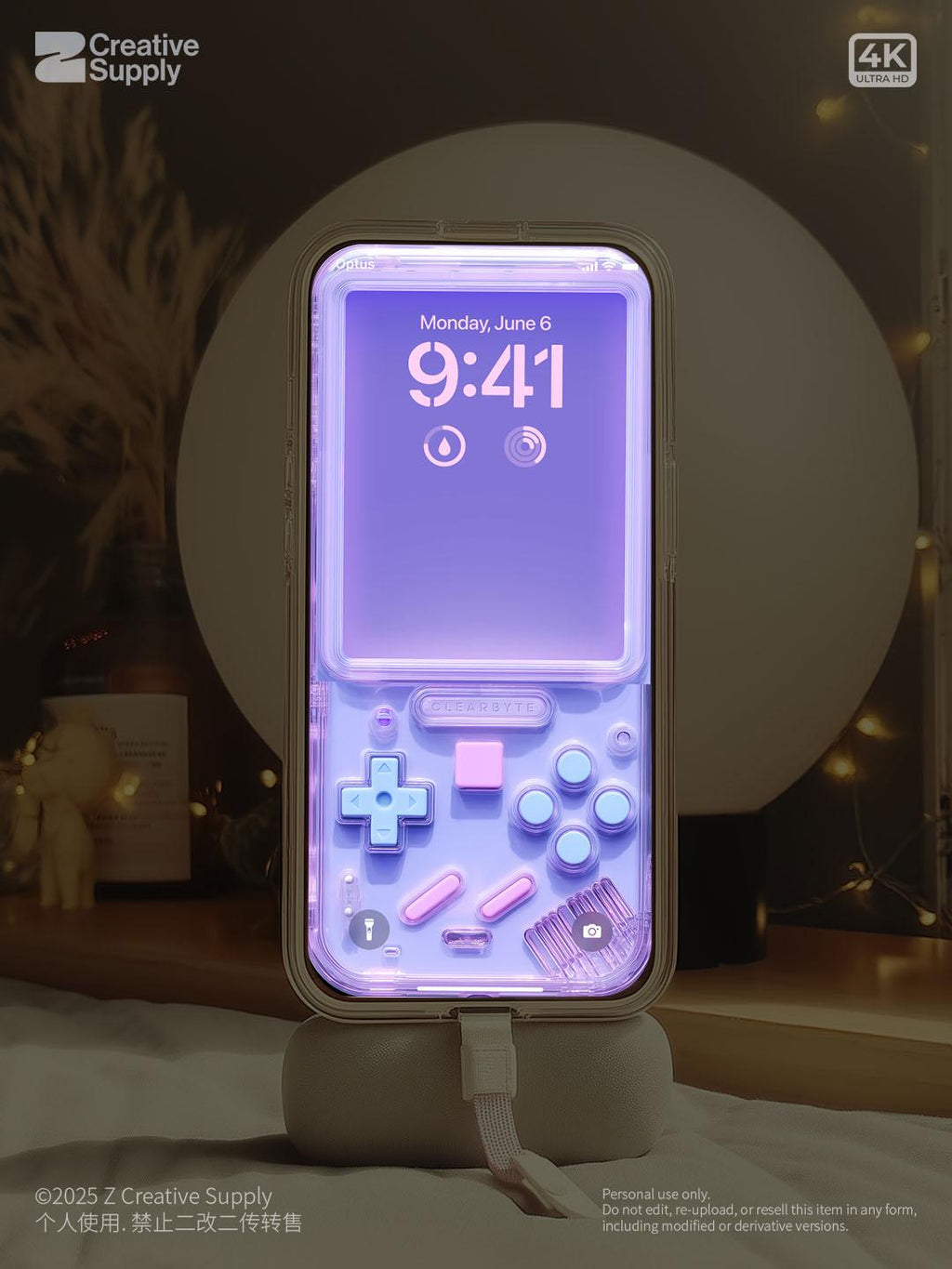 Pastel Purple retro Gameboy Phone Wallpaper Pixel Ultra-Realistic Transparent Y2k Digital Art for Phone screen | Cute girly gamer aesthetics