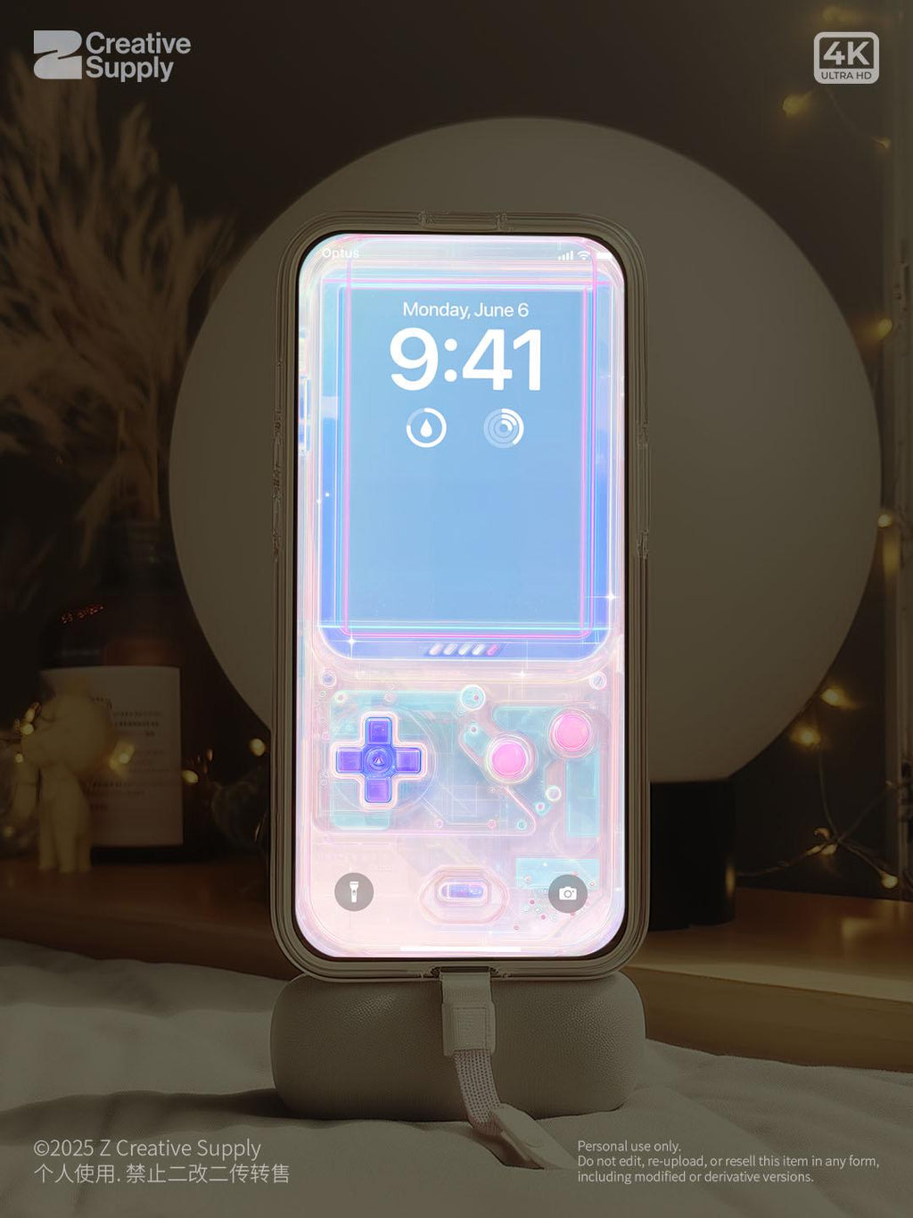 Retro Pastel Pink game console Phone Wallpaper