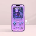 Purple Retro game console Wallpaper – Ultra-Realistic transparent Digital Art for Phone screen | Pastel  cute nostalgic gamer aesthetics