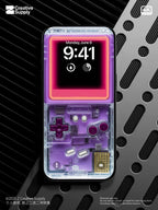 Purple Retro Transparent Game console Wallpaper Realistic Transparent gaming device Lock Screen Digital Art Pastel Y2k aesthetics Background