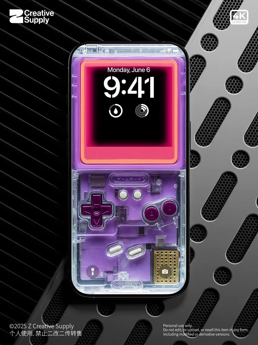 Purple Retro Transparent Game console Wallpaper Realistic Transparent gaming device Lock Screen Digital Art Pastel Y2k aesthetics Background