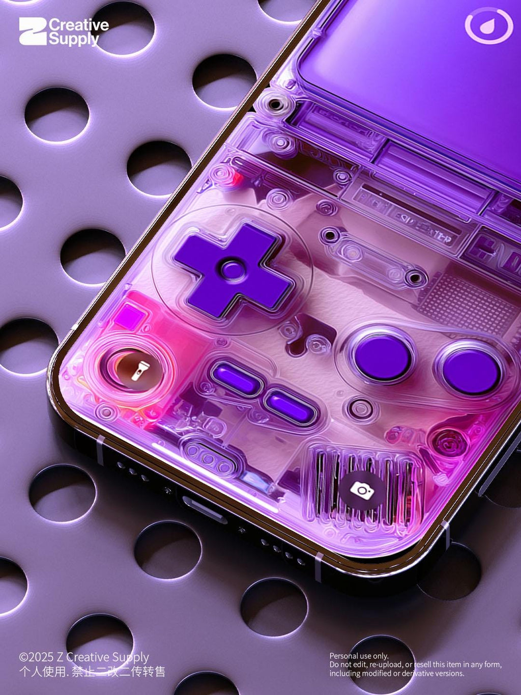 Purple Retro game console iPhone Wallpaper Ultra-Realistic transparent Digital Art for lock screen | Pastel  cute nostalgic gamer aesthetics