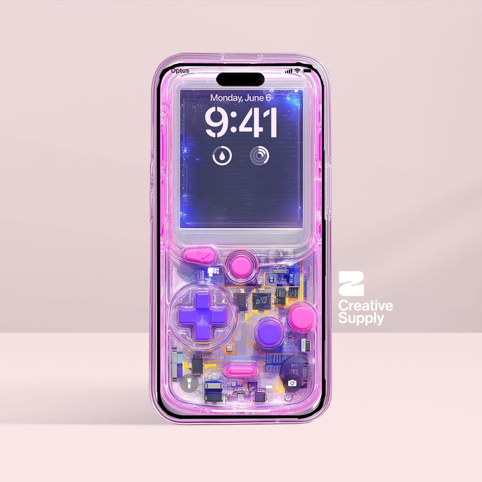 Glitchy Game Console Phone Wallpaper