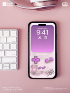 Purple Transparent Gameboy Phone Wallpaper | Minimal Y2K Retro Gamer Lock Screen | Aesthetic Pastel Digital Background