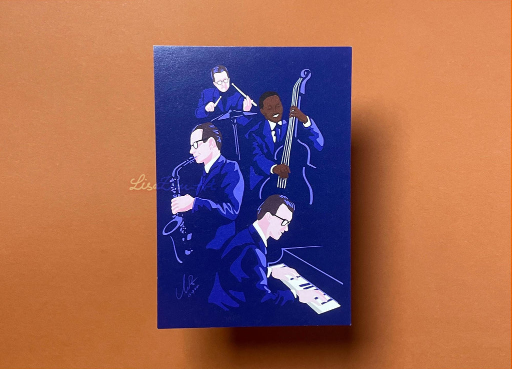 Jazz Quartet Art Postcard
