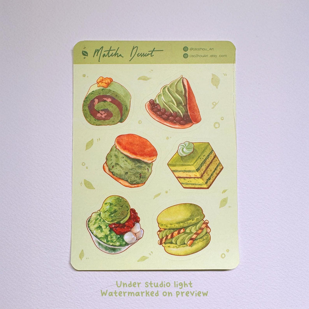 Matcha Desserts Sticker Sheet