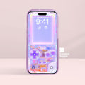 Purple Game Console Wallpaper Retro Pastel Realistic Transparent Digital Art for Phone screen Circuit board aesthetics background for gamers