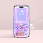 Purple Game Console Wallpaper Retro Pastel Realistic Transparent Digital Art for Phone screen Circuit board aesthetics background for gamers
