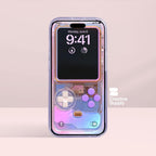 Iridescent Gradient Game console Wallpaper| Transparent Pink Purple Blue Dreamy Retro Digital Art for Phone screen | Pastel gamer aesthetics