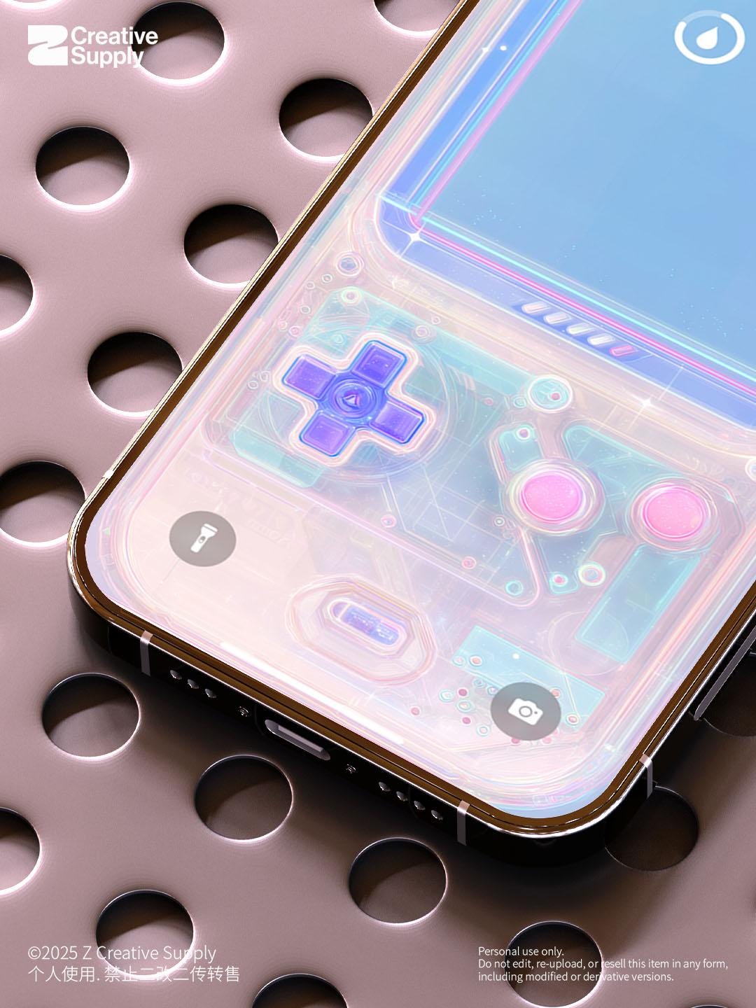 Retro Pastel Pink game console Phone Wallpaper
