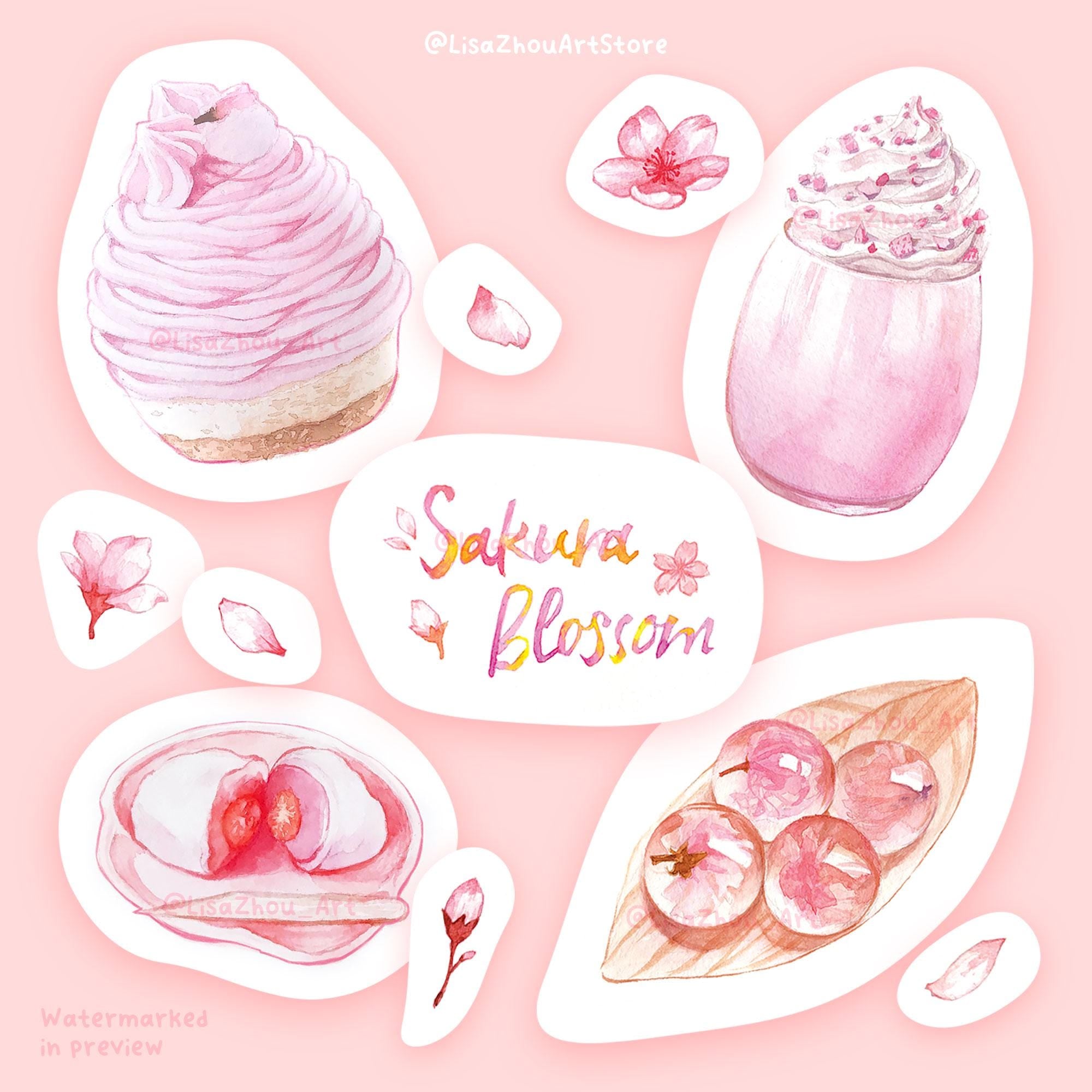 Sakura Dessert Washi Die Cut Stickers | Set of 13