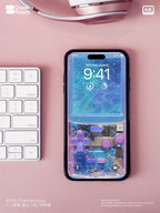 Purple Game Console iPhone Wallpaper: Retro Ocean Theme (Digital Download