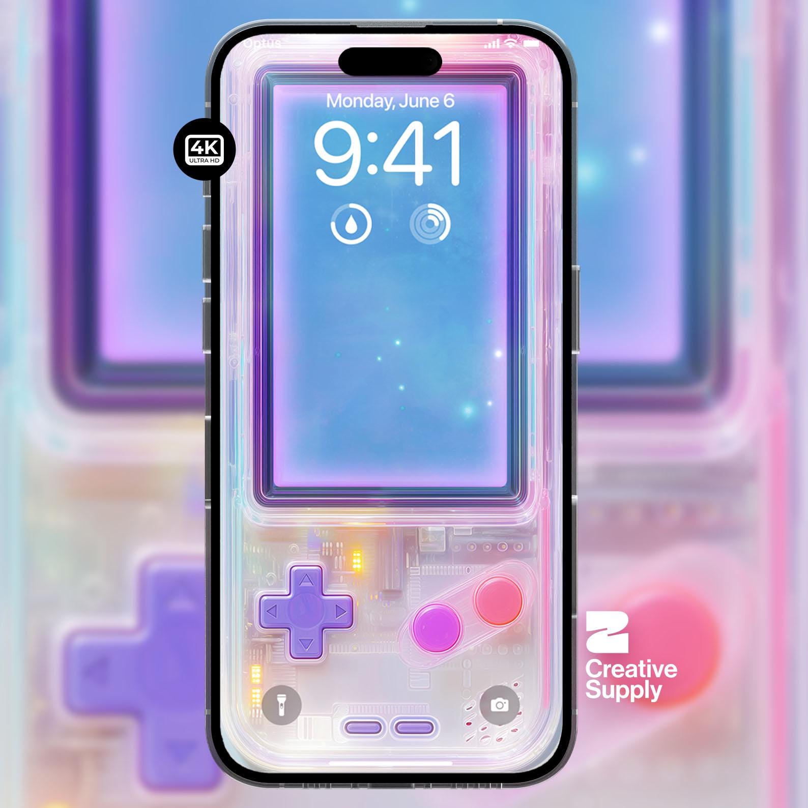 Retro Gameboy iPhone Wallpaper: Pastel Animal Crossing Lock Screen (Digital Download)