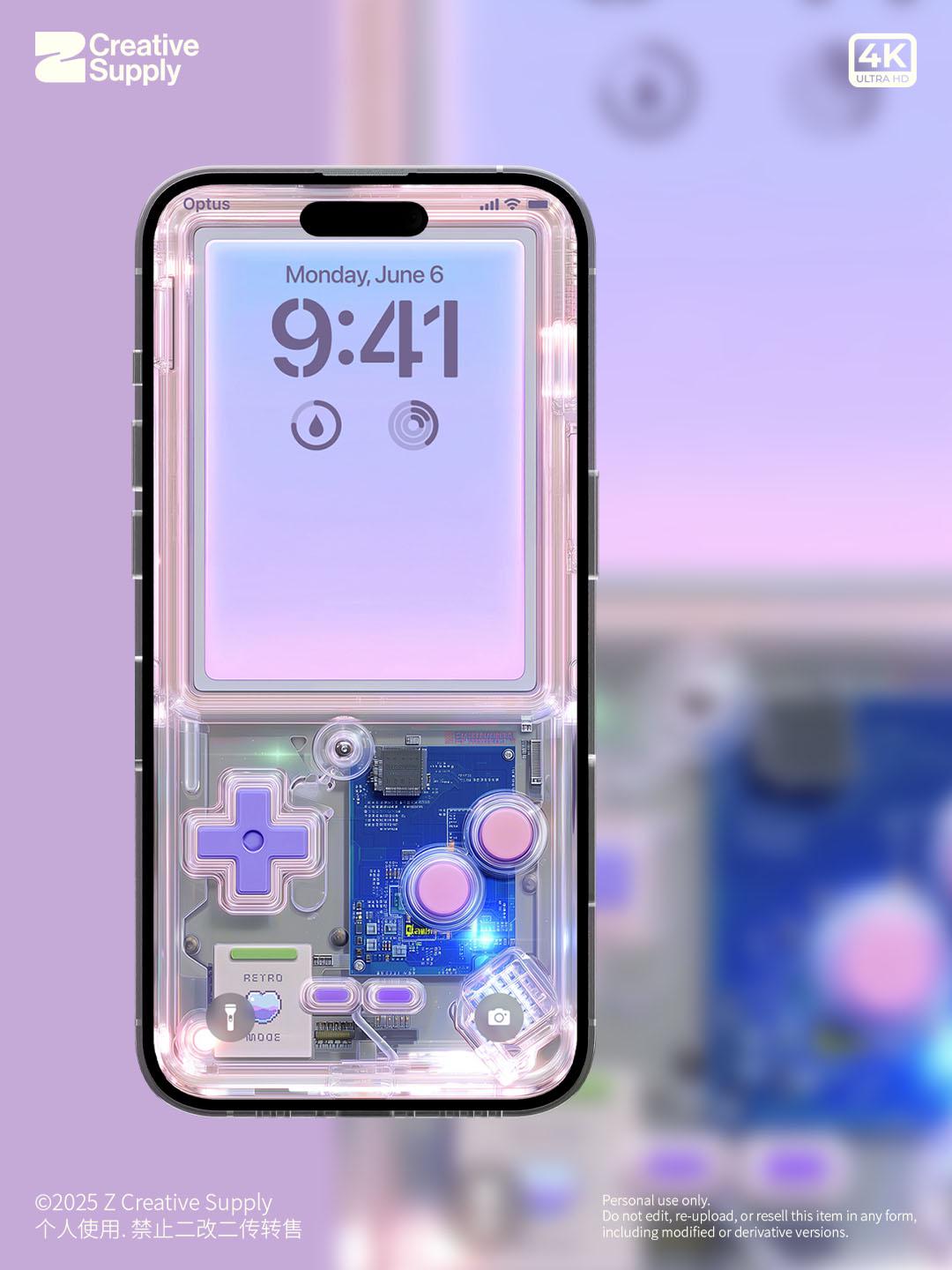 Retro Game Console Phone Wallpaper: Y2K Pastel Circuit Board (Digital Download)