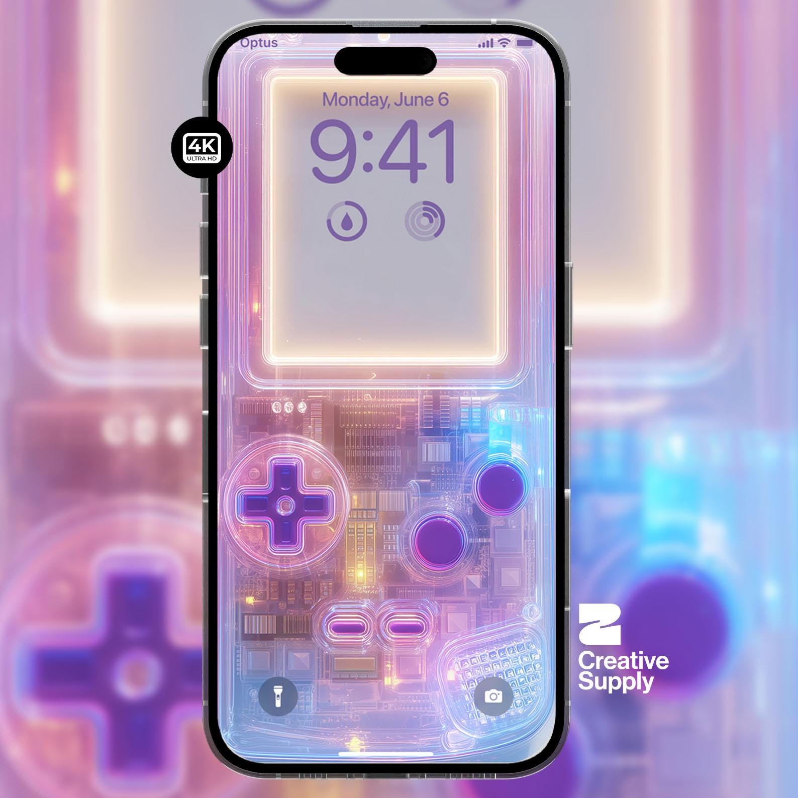 Pink Purple Blue Transparent Gradient Gameboy Wallpaper – Ultra-Realistic Retro Digital Art for Phone screen | Pastel gamer aesthetics
