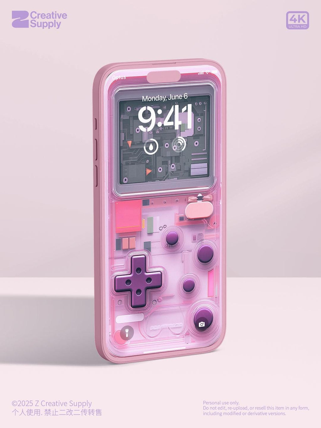 Pink Game Console Phone Wallpaper