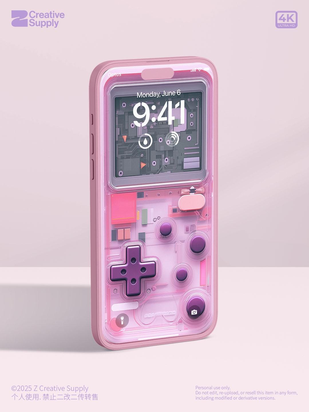 Pink Game Console Phone Wallpaper