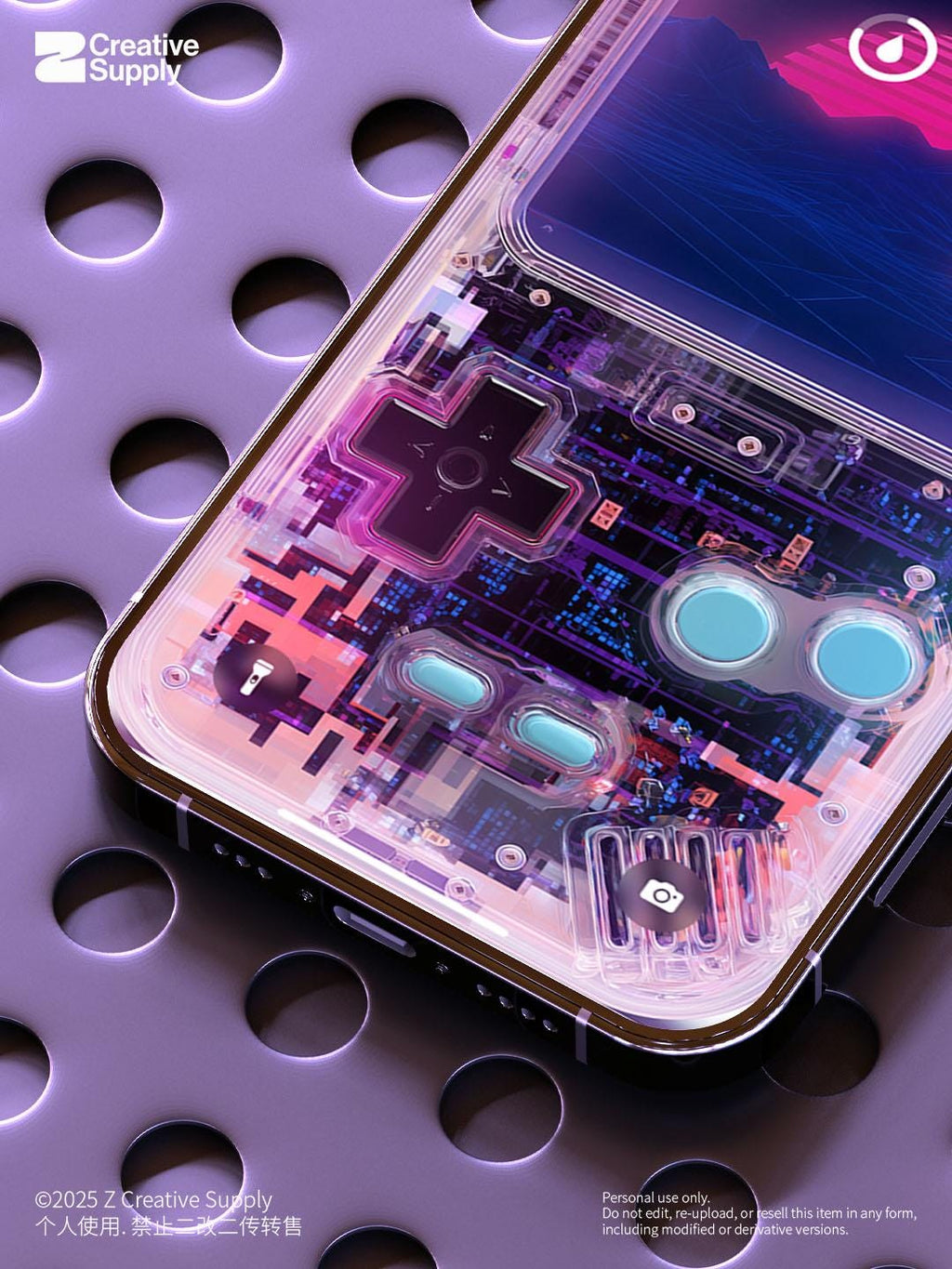 Purple Retro game console Wallpaper – Vaporwave transparent Digital Art for Phone screen | Pastel cute nostalgic Lo fi gamer aesthetics