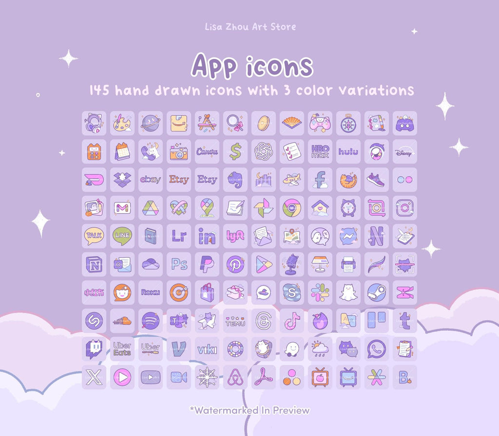 Spooky Magic Cat Icon Pack