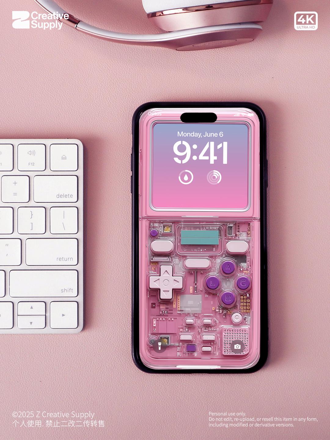 Pink Gameboy Phone Wallpaper