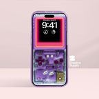 Purple Retro Transparent Game console Wallpaper Realistic Transparent gaming device Lock Screen Digital Art Pastel Y2k aesthetics Background