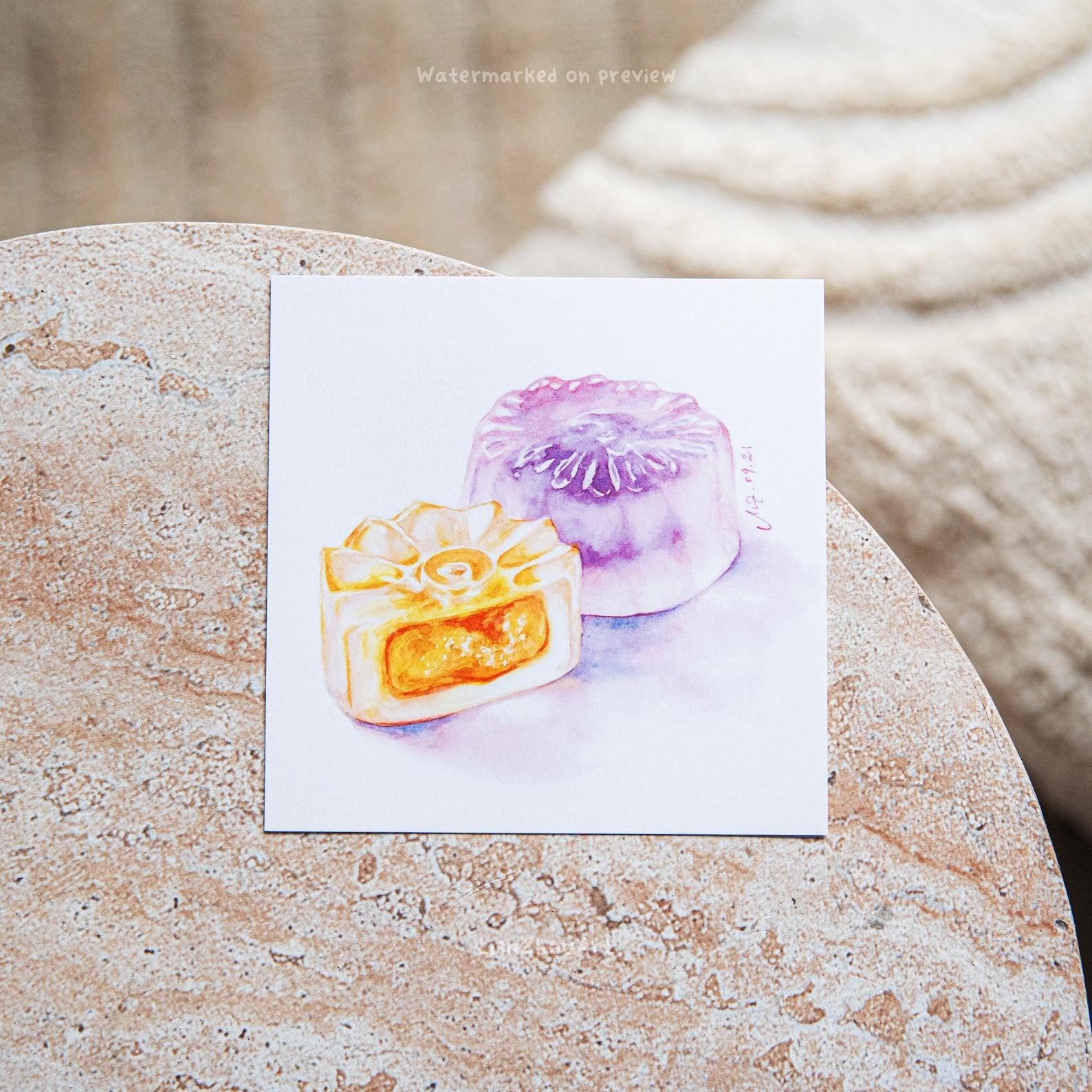 Mooncake Art Print 12x12cm