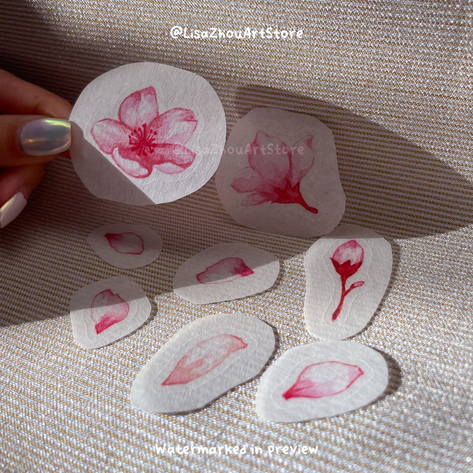 Sakura Dessert Washi Die Cut Stickers | Set of 13