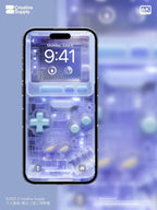 Pastel  Blue retro Game console Phone Wallpaper