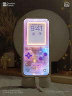 Pink Purple Blue Transparent Gradient Gameboy Wallpaper – Ultra-Realistic Retro Digital Art for Phone screen | Pastel gamer aesthetics