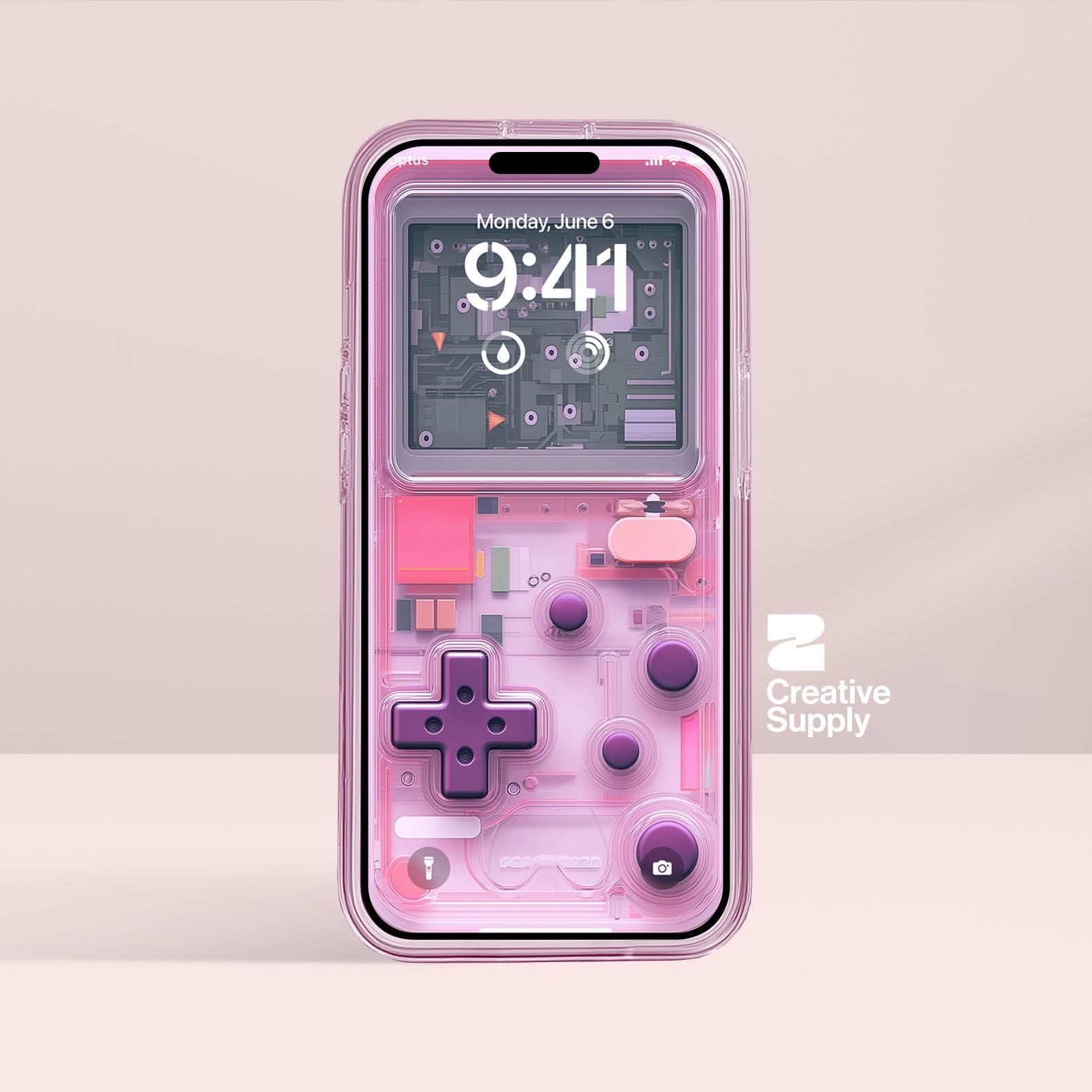 Pink Game Console Phone Wallpaper