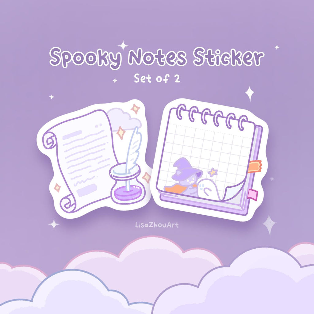 Spooky Notes Die Cut Stickers | Set of 2