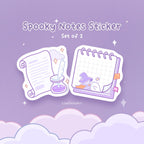 Spooky Notes Die Cut Stickers | Set of 2