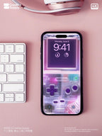 Purple Retro game console Wallpaper – Ultra-Realistic transparent Digital Art for Phone screen | Pastel  cute nostalgic gamer aesthetics