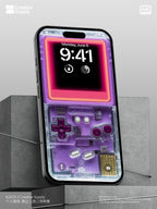 Purple Retro Transparent Game console Wallpaper Realistic Transparent gaming device Lock Screen Digital Art Pastel Y2k aesthetics Background