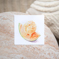 Watercolour Rockmelon Ice Cream Art Print 12x12cm