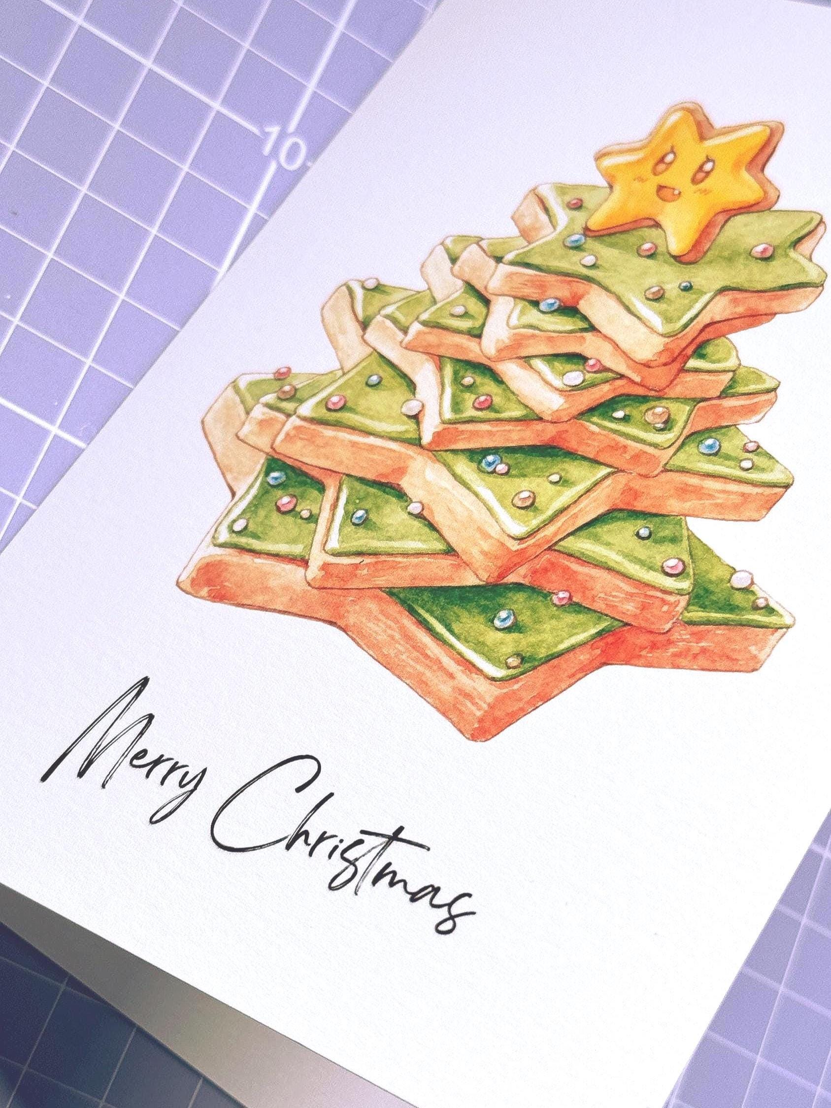 Star Cookie Tree Christmas Greeting Card | A6 Card with Envelope