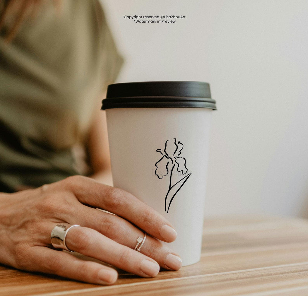 Birth Month Flower Bundle | 26 Hand-Drawn Botanical Line Art Clipart Set